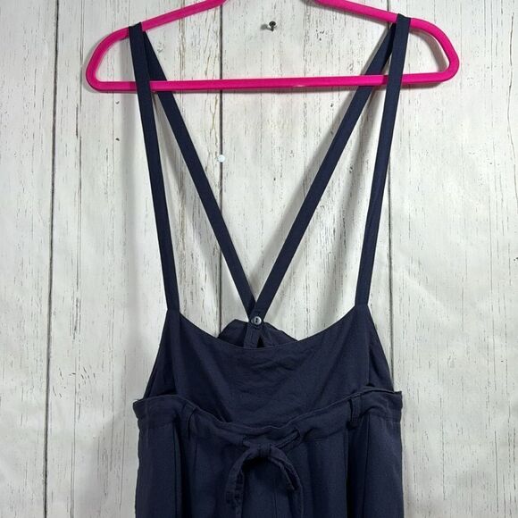 Niko And ... Navy Blue Wide Leg Pockets Womens Summer Jumpsuit - Picture 4 of 14